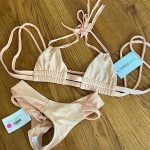Montce revolve swim bikini thong peach xs